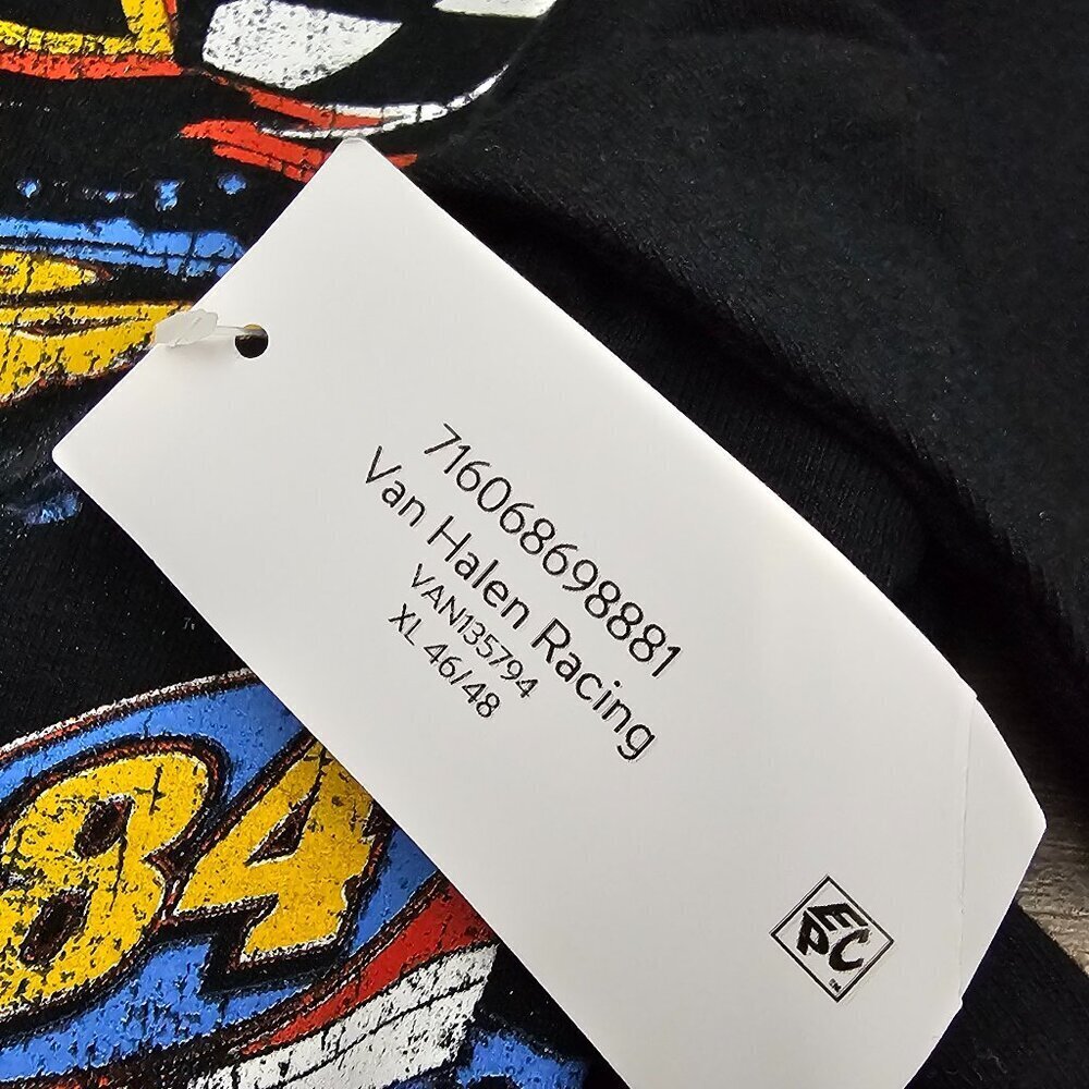 Van Halen New Men's #84 Racing Short Sleeve Black Graphic T-Shirt - Picture 6 of 6